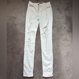 Fashion Nova White Ripped Skinny Jeans